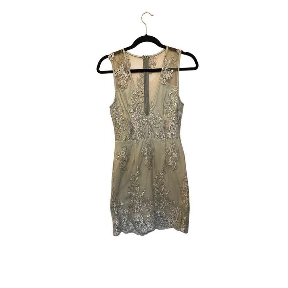 Tobi women’s sage green lace sleeveless, mini dress, size small - Picture 5 of 8